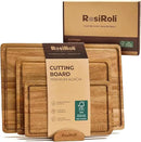 Acacia Wood Cutting Board for Kitchen, 3 Set with Holder - FSC Certified Large Wood Charcuterie Cheese Board with Handles and Juice Grooves, Wooden Chopping Block, Ideal Gift Set of 3 (S/M/L) by CozyNest Decor