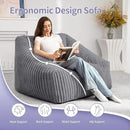 HABUTWAY Bean Bag Chair, Giant Bean Bag Chairs for Adults and Kids, Bean Bag Sofa, Lazy Floor Sofa, Faux Fur Beanbag Chair with Armrests for Living Room Bedroom (Grey) by CozyNest Decor