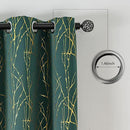 Grommets Blackout Long Window Curtains Green Gold-52W*95L 2PCS Drapes for Bedroom by CozyNest Decor