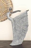 Deco 79 Polystone Dancer Decorative Sculpture Home Decor Statue, Accent Figurine 12" x 3" x 16", Gray by CozyNest Decor