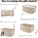 OIAHOMY Storage Basket for Shelves, Closet Cube Storage Bins Baskets for Clothes Blanket Towels, Baby Nursery, Toy Baskets Box, Woven Rope Basket, 17.72*12.99*7.87 IN, 2 Packs Brown by TinyTreasures Baby Boutique