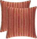 Yeiotsy Pillow Cases Bohemia, Pack of 2, Modern Striped Throw Pillow Covers Geometric Cushion Covers for Sofa Holiday Party Decoration (Red, 18 X 18 Inches) by CozyNest Decor