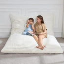 Hobestluk 3 in 1 Bean Bag Chair Giant Bean Bag Chairs Convertible Bean Bag Floor Cushion with Machine Washable Cover, Beanbag Chairs for Adult (White) by CozyNest Decor