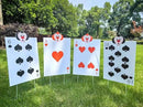 4 PCS Queen's Soldiers Yard Signs with Stakes Trick or Treat Party Hearts Costume Decor Large Lawn Sign Halloween Decorations Outdoor by GreenHaven Gardens