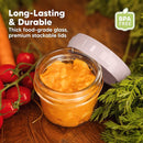 KeaBabies 12pk 4oz Glass Baby Food Containers with Lids - Leak-Proof, Microwavable Small Glass Jars, Baby Purees & Toddler Snack Storage Containers, BPA-Free, Dishwasher & Freezer Safe (Musk Dusk) by TinyTreasures Baby Boutique