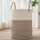 Large Woven Laundry Basket Hamper,100L Cotton Rope Storage Bin for Blankets,Toys and Clothes,Decorative Tall Nursery Hamper for Living Room,Baby Nursery,Bathroom and Bedroom,Brown by CozyNest Decor