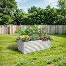 Raised Garden Bed 6x3x2ft, Galvanized Raised Garden Beds Outdoor for Vegetables Flowers Herbs, Steel Large Deep Planter Box, Tall Raised Garden Bed with 3ftx30ft Weed Barrier Fabric and Glove, Beige by GreenHaven Gardens