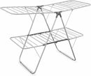 Brookstone – Extra Large – Double Spaced - 2 Tier Collapsible Clothes Drying Rack, Indoor/Outdoor Folding Hanging Garment Stand [NO Assembly - Ready Out of The Box] by CozyNest Decor