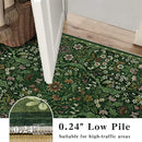 Floral Washable 6x9 Area Rug，Dark Green Boho Rugs for Living Room, Soft Low-Pile Non-Slip Stain Resistant & Non-Shedding Carpet for Bedroom, Dining Room, Office, Entryway, Nursery by TinyTreasures Baby Boutique