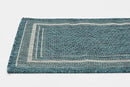 Unique Loom Outdoor Border Collection Area Rug - Soft Border (2'x 6' 1" Runner, Teal/ Ivory) by GreenHaven Gardens