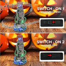 Lighthouse Attack Kraken Theme Spooky Halloween Village Multi-Color LED Lights, Animated Rotating Food Light and Music 6" x 5.5" x 12" by CozyNest Decor