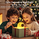 Cute Capybara Night Light, LED Squishy Novelty Animal Night Lamp,2 Levels Dimmable/Timer Nursery Nightlight for Kids, Rechargeable Touch Bedside Lamp, Bedroom/Dorm Decor, Baby Boys Girls Gifts by TinyTreasures Baby Boutique