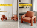 Modern Sherpa Accent Chair, Teddy Upholstered Arm Single Sofa, Cozy Fluffy Reading Chair for Living Room, Bedrooms, Corner (Orange) by CozyNest Decor