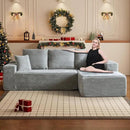 HYJT-H&K Modular Sectional Sofa Cloud Secttional Couch, 107" Comfy L Shaped Couches for Living Room, Deep Seat Memory Foam Fluffy Plush Corduroy Boneless Couch Sectionals Right Facing Sofa Chaise Grey by CozyNest Decor