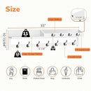 AMBIRD 35 inch Coat Rack Wall Mount, Extra Long Coat Hooks Wall Mount, Entryway Shelf with 7 Dual Coat Hooks 4 Key Hooks Mail Organizer, Wooden Wall Coat Rack with Hooks, Key Holder Rack (White) by CozyNest Decor