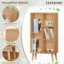 LEYAOYAO Wooden 5 Cube Bookshelf, Natural 3 Tier Book Shelf with Legs, Modern Open Storage Organizer,Boho Bookcase,Display Cabinet Shelf Free Standing Bookshelves for Bedroom,Living Room,Study by CozyNest Decor