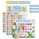 MCGMITT Potty Training Toilet Seat for Toddlers Boys Girls, Portable Baby Toilet Folding Kids Potty Chair Cover with Splash Guard for Travel, Including 3 Non-Slip Feet and Storage Bag (Blue) by TinyTreasures Baby Boutique