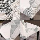 JQinHome White Chair Covers for Dining Room Set of 4, High Stretch Removable Washable Parsons Chair Slipcover for Home Party Hotel Wedding Ceremony (4PCS, Geometric) by CozyNest Decor