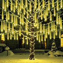 Outdoor Meteor Shower Christmas Lights 24-Tube 576LEDs Shooting Star Waterfall Meteor Shower Falling Rain Light for Christmas Tree Decorations Wedding Party Holiday Garden, UL Plug Warm White by CozyNest Decor