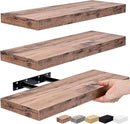 Sorbus Floating Shelves for Wall, Bathroom Shelves Wall Mounted for Kitchen, Bedroom, Bathroom Storage Over Toilet, Hanging Book Shelf for Wall Home Decor Living Room (Mahogany, 3 Pack)