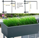 15 INCH Metal Railing Planter Boxes - Hanging Planter for Outdoor Balcony Fence, Durable All-Weather Use with Adjustable Brackets, Modern Décor for Flowers, Succulents, Hanging Plants, Grey by GreenHaven Gardens