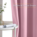 NICETOWN Bedroom Room Darkening Curtains - Triple Weave Grommet Top Thermal Insulated Solid Energy Saving Panels/Drapes for Villa/Hall, Crystal Pink, 1 Pair, 52 inches by 95 Inch by TinyTreasures Baby Boutique