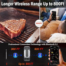 Dual-Probe Wireless Meat Thermometer for Grilling, Smoking, BBQ - Bluetooth Enabled Smart Grill Thermometer with 2 Probes, Digital Food Thermometer, 800ft Long Range,Cooking Thermometer for BBQ/Grill by TinyTreasures Baby Boutique