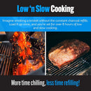 SnS Grills Patented Slow ‘N Sear Original Insert - Stainless Steel Charcoal Basket with Built-In Water Reservoir for Low ‘N Slow Smoking & Charcoal Grilling for Weber & Other Kettle Grills - 22 in by GreenHaven Gardens