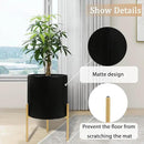 ARNIS Modern Plant Pots, Set of 2 Round Large Planters with Stand, Large Size Metal Pots with Drainage Holes for Living Room, Office, Garden or Balcony, 10.5 &12.25 Inch, Black & Gold by CozyNest Decor