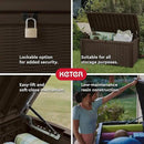Keter Outdoor Storage Deck Box, for Patio, Backyard & Garden, Borneo, 110 Gallon, Brown - Lockable, Organizing, and Waterproof Plastic Container Bench by GreenHaven Gardens
