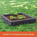 Beuta Landscape Edging | Garden Edging Border | Faux Stone Block XL for Lawn Edging, Flower Beds & Yard Edging – 40 Pack | Each Section Has 6 Blocks 48" L x 4" W x 9.5" H | 120 Spikes | Charcoal by GreenHaven Gardens