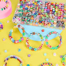 Gionlion 500 Pcs Polymer Clay Beads Bracelet Making Kit，24 Style Animal Fruit Flower Butterfly Bunny Pony Letter Beads Charms for Jewelry Making, DIY Art and Crafts Toys Gifts for 4+ Year Old Kids by TinyTreasures Baby Boutique