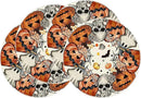 XCHI Spooky Skeleton Ghost Pumpkin Halloween Round Placemats Set of 4 Table Mats for Party Home Kitchen Dining Table Decorations 14x14 Inch by CozyNest Decor