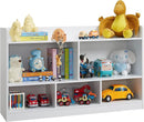 Kids Toy Storage Organizer, 5-Section Bookshelf for Organizing Books Toys, Wooden Storage Cabinet Daycare Furniture for School, Classroom Playroom, Nursery, Kindergarten (White) by TinyTreasures Baby Boutique