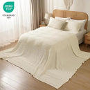 PHF 100% Cotton Waffle Blanket Oversized King 120"x120", Lightweight Breathable Extra Large 10'x10' Summer Blankets for Bed, Giant Big Luxury Aesthetic Woven Bedding for Home Decor, Cannoli Cream by CozyNest Decor