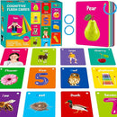 50 PCS Early Learning Flashcards, 7 in 1 Double Sided Cards- Alphabet, Numbers, Foods, Animals, Shapes, Colors with 2 Reclosable Rings, Learning Tool for Pre-K Kindergarten Toddlers by TinyTreasures Baby Boutique