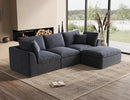 110 Inch Cloud Sectional Couches for Living Room, Convertible L Shaped Couch with Ottoman, 3 Seater Modular Sectional Sofa, Grey by CozyNest Decor