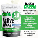 Rockin' Green Laundry Detergent, Plant based, All Natural Laundry Detergent Powder, Vegan and Biodegradable Odor Fighter, Safe for Sensitive Skin (Active Wear 90 Loads - Freshwood Mac) by TinyTreasures Baby Boutique