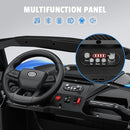24V 2 Seater Ride on Car Truck, 4x200W, EVA Tires, 4WD/2WD, Remote Control, Rainbow Lights, Shock Absorbers, Bluetooth, Ride On UTV Toy for Kids Ages 3-8, Blue by TinyTreasures Baby Boutique
