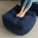 HIGOGOGO Square Stuffed Pouf Ottoman, Corduroy Poufs with Foam Chunk Filling, Furry and Fluffy Pouf Foot Stool Storage Ottoman, 21 X 21 Floor Poufs Foot Rest for Living Room, Navy by CozyNest Decor
