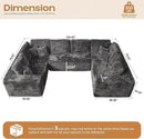 Cloud Sectional Couches for Living Room,U Shaped Modular Sofas No Assembly,135x79 Inches Plush Corduroy Oversized Floor Couch Set with Deep Seat Chaise,Grey by CozyNest Decor