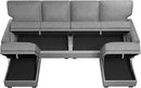 HONBAY Convertible Sectional Sofa with Storage Seat 6 Seat Sofa with Reversible Chaise U Shaped Sectional Couch for Living Room,Light Grey by CozyNest Decor