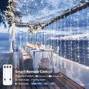 JMEXSUSS 300 LED 9.8x9.8Ft Curtain Lights Indoor with Remote, White Christmas Lights Plug in, 8 Modes White String Lights for Bedroom Wall Wedding Reception Dorm Party Backdrop Window Outdoor Decor by CozyNest Decor