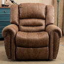 CANMOV Leather Recliner Chair, Classic and Traditional Manual Recliner Chair with Comfortable Arms and Back Single Sofa for Living Room, Nut Brown by CozyNest Decor