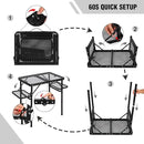 RedSwing Folding Grill Table with Extra Space, Adjustable Height Portable Small Stand Table for Outdoor Indoor Camping Picnic BBQ, Black with Side Table by GreenHaven Gardens