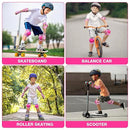 Youth/Kids Knee Pads Elbow Pads Wrist Guards Protective Gear Set for 3-15 Years Child Roller Skates, Skateboard, Cycling, Inline Skating, BMX Bike, Balance Bike, Scooter Riding and Other Outdoor Sports by TinyTreasures Baby Boutique