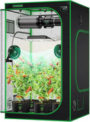 VIVOSUN S448 4x4 Grow Tent, 48"x48"x80" High Reflective Mylar with Observation Window and Floor Tray for Hydroponics Indoor Plant for VS4000/VSF4300 by GreenHaven Gardens