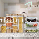 Glass Jars with Bamboo Lids, Glass Food Jars and Canisters Sets, Flour Jar, Large Food Canister with airtight lids, Flour Storage Container, Pantry Jars, 100oz by CozyNest Decor