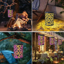 Solar-Powered Iron Art Lantern - Two Lighting Modes Waterproof Hanging Ambiance Lighting for Gardens & Patios, Perfect as Decorative Gift Housewarming Gift Mom Gifts (Flower) by GreenHaven Gardens
