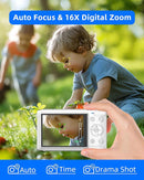T TAKMLY Digital Camera 5K, Autofocus 16x Zoom 72MP Point and Shoot Cameras Compact Portable with Flash for Kids Boys Girls Teens Students, Anti Shake 2.8'' Screen, 64GB Card Include, White by TinyTreasures Baby Boutique